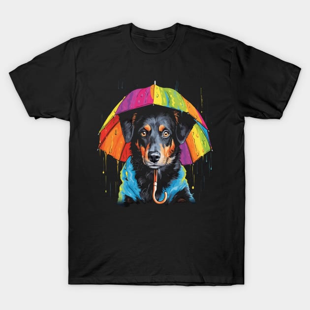 Akbash Rainy Day With Umbrella T-Shirt by JH Mart